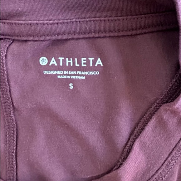 Athleta tank top size small, burgundy purple color, loose, knot in back - Picture 3 of 4